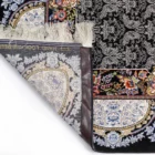 A close-up of a Qaleen Carpets rug's corner, showcasing its intricate design and rich colors