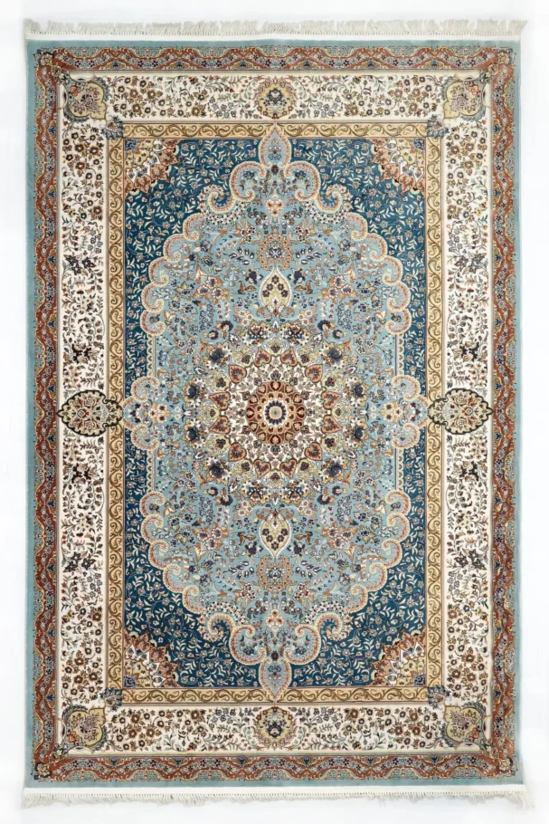 A stunning Qaleen Carpets rug with intricate patterns and colors, showcasing the company's expertise in traditional Persian