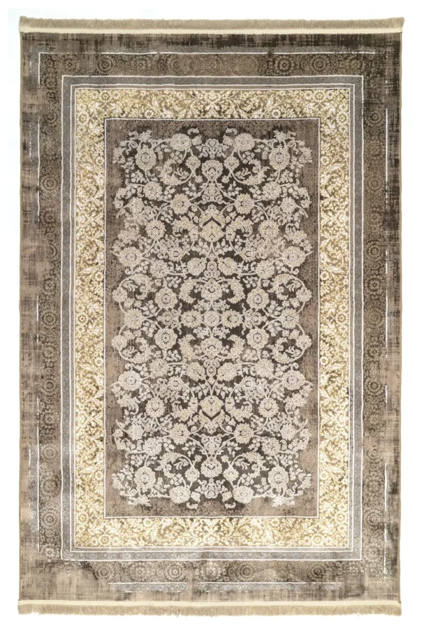 A Qaleen Carpets rug with a traditional Persian design, featuring intricate patterns and a rich, vibrant color palette