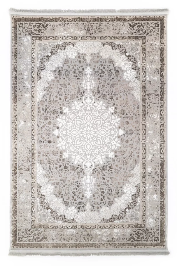 A Qaleen Carpets rug with a traditional Persian design, featuring intricate patterns and a soft, neutral color palette