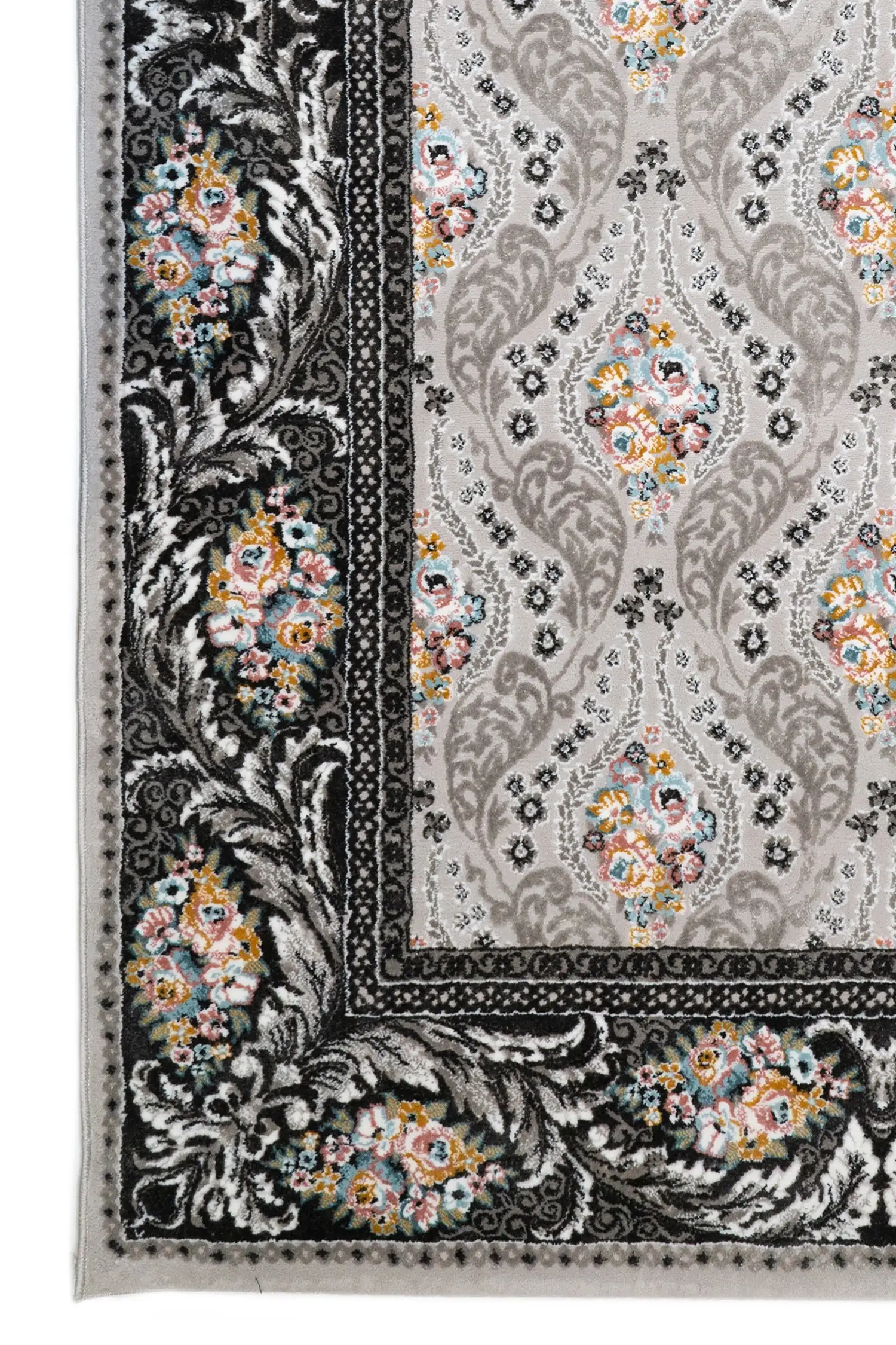 A beautiful, intricately designed carpet with a mix of patterns and colors, showcasing the art of carpets and rugs