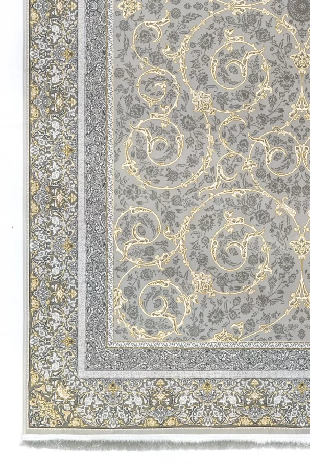 A beautiful, intricately designed carpet with a rich, vibrant pattern, perfect for adding a touch of elegance to any room,