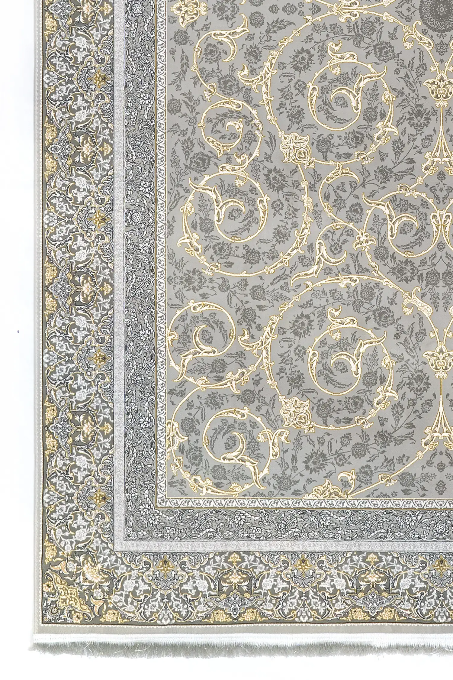 A beautiful, intricately designed carpet with a rich, vibrant pattern, perfect for adding a touch of elegance to any room,