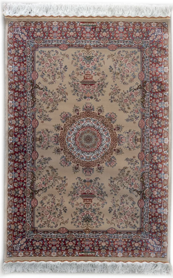 Carpets A beautiful, intricately designed carpet with a central medallion and intricate patterns, showcasing the art of