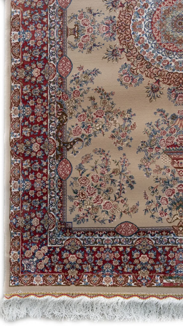 Carpets A beautiful, intricately designed carpet with a mix of red, blue, and gold
