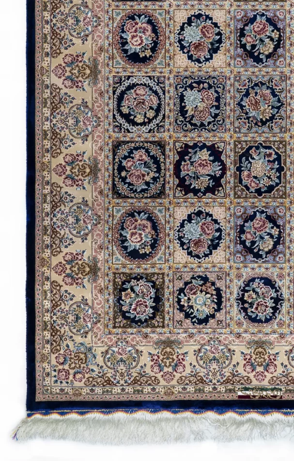 Carpets A beautiful, intricately designed carpet with a mix of floral and geometric patterns