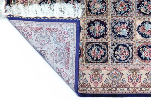 A beautiful, intricately designed carpet with a rich, vibrant pattern, showcasing the art of carpeting and the beauty of