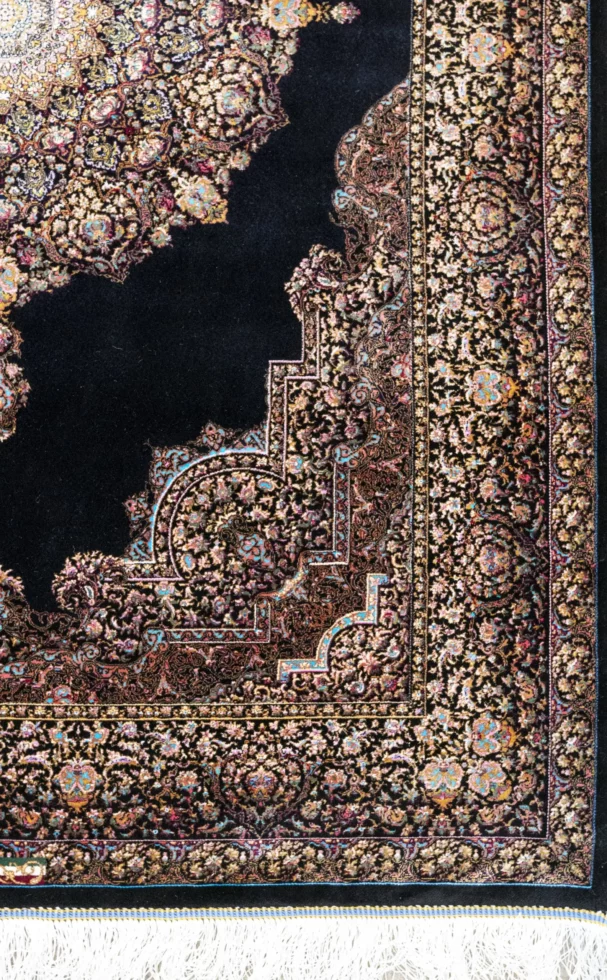 Carpets A beautiful, intricately designed carpet with a dark background and intricate patterns