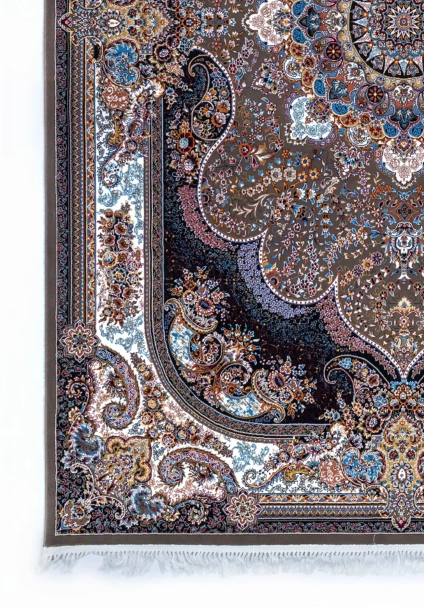 Carpets A beautiful, intricately designed carpet with a mix of patterns and colors, showcasing the art of carpeting