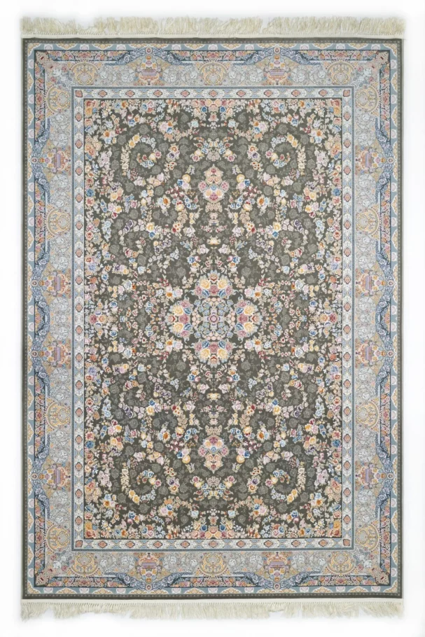 A beautiful, intricately designed carpet with a mix of colors and patterns, showcasing the art of carpets and rugs