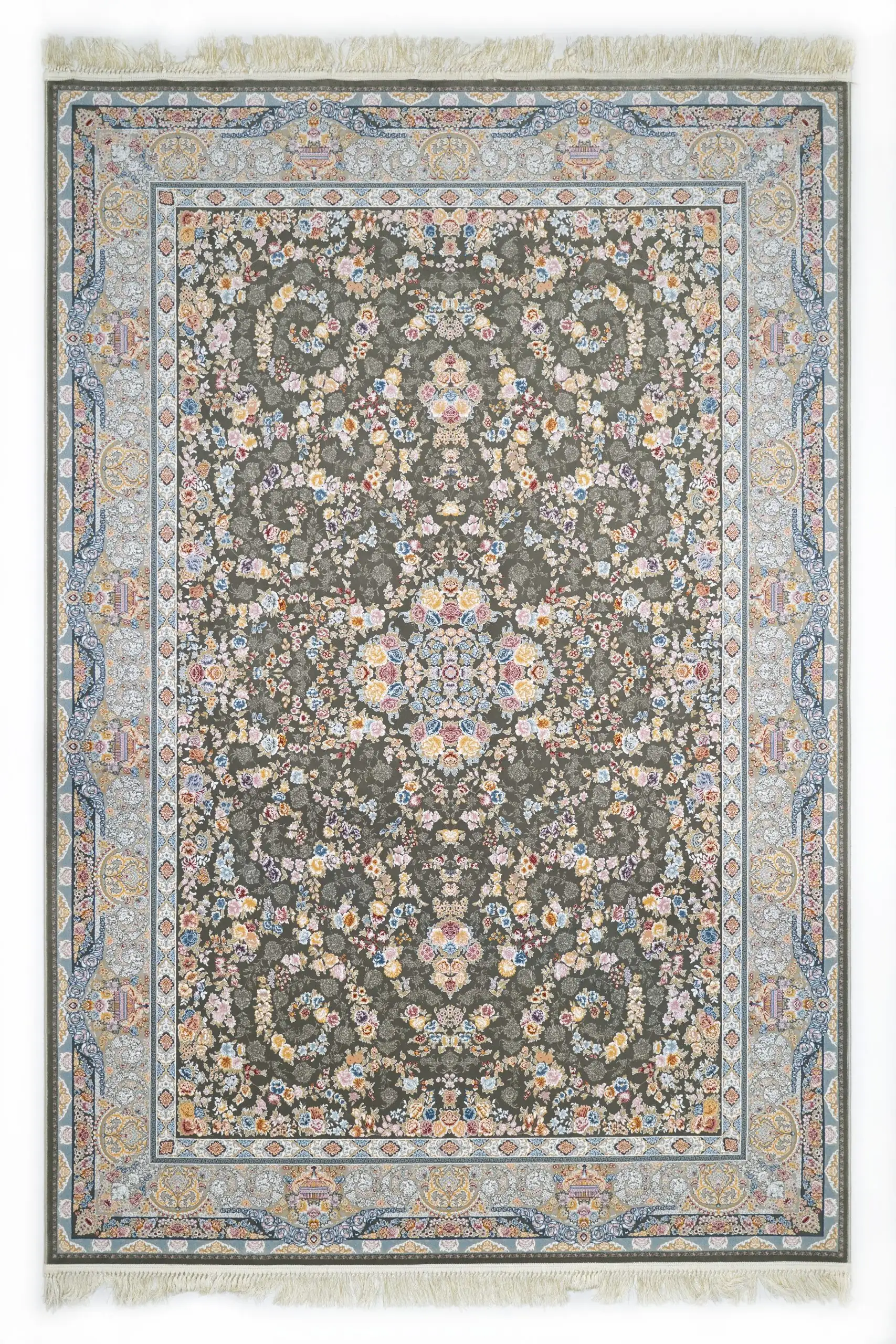 A beautiful, intricately designed carpet with a mix of colors and patterns, showcasing the art of carpets and rugs