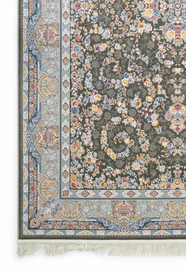 Carpets A beautiful, intricately designed carpet with a mix of flowers and patterns