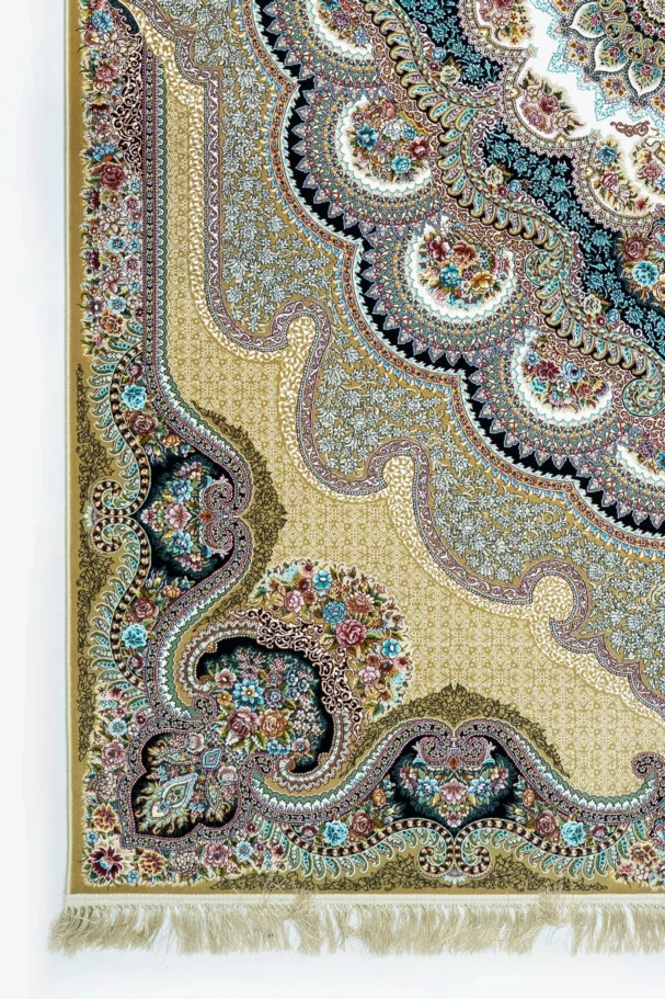 Carpets A stunning, intricately designed carpet with a rich, vibrant pattern, showcasing the art of carpeting