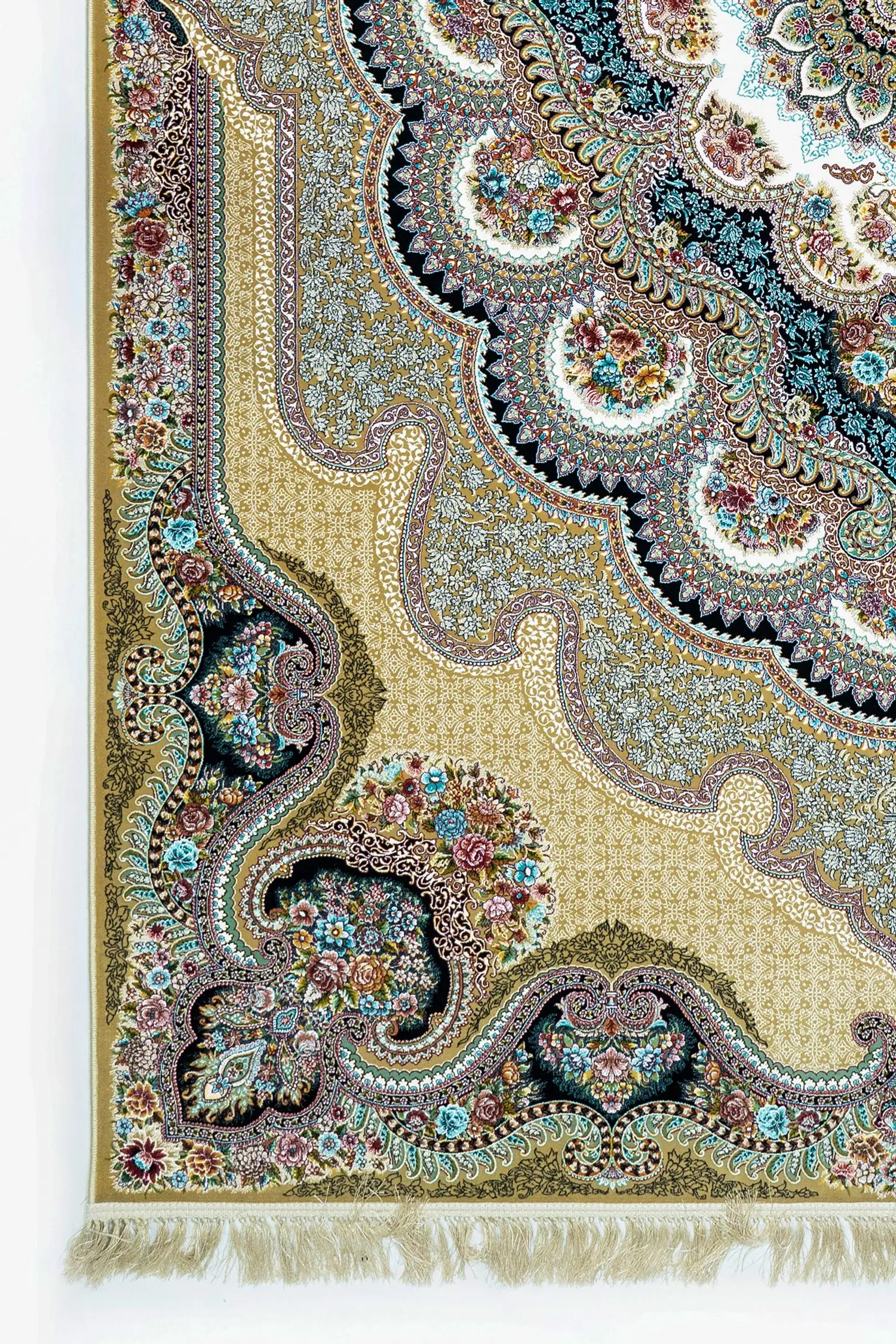 Carpets A stunning, intricately designed carpet with a rich, vibrant pattern, showcasing the art of carpeting