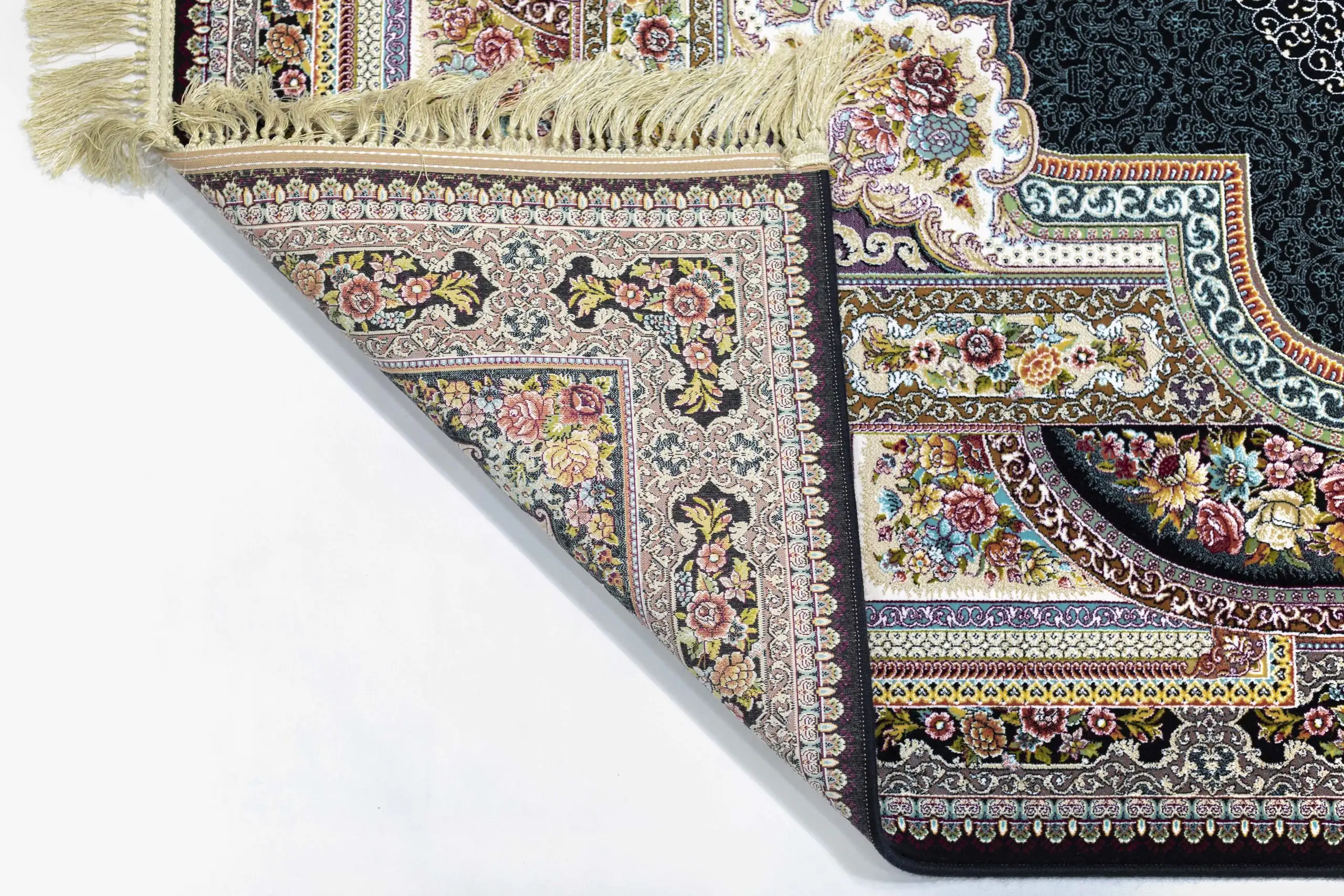 A beautifully crafted carpet with intricate patterns and a rich, vibrant color palette, showcasing the art of carpet design