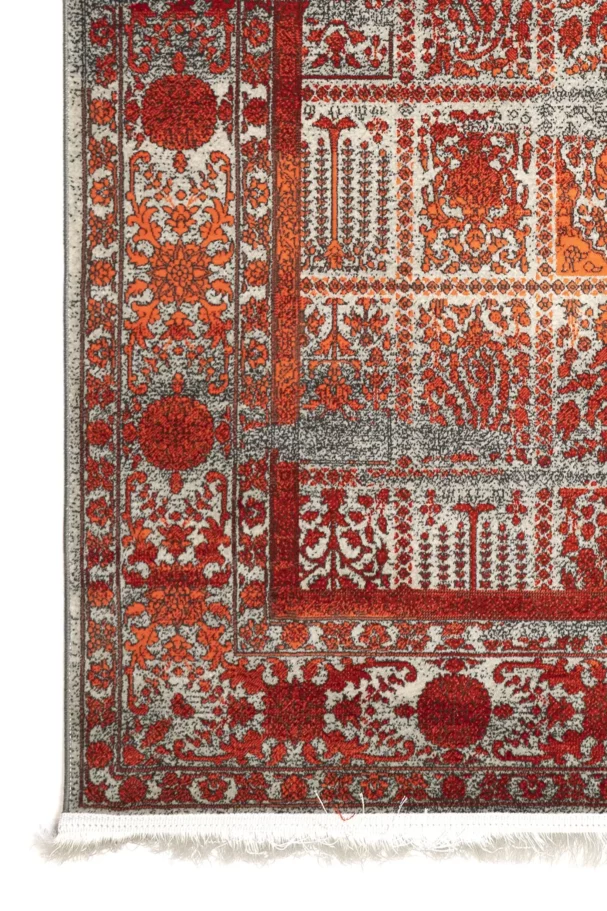 Carpets A beautiful, intricately designed carpet with a mix of red, white, and black colors
