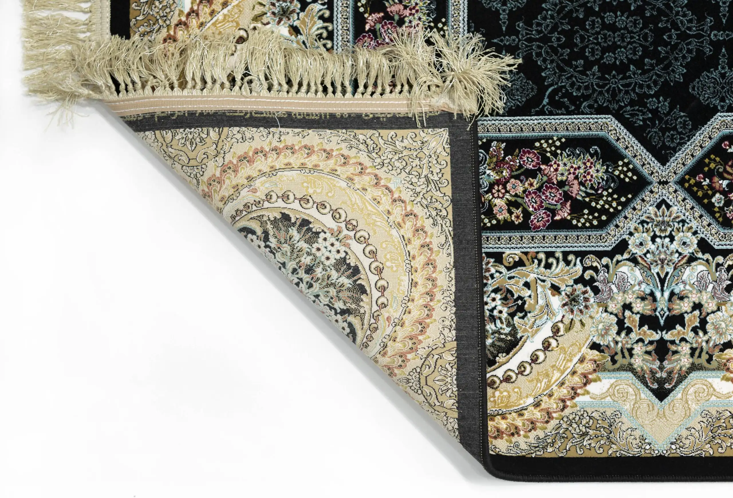 Carpets A close-up of a carpet's edge, showcasing its intricate design and texture, with a focus on the carpet's carpeting
