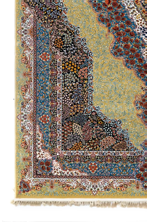 Carpets A beautiful, intricately designed carpet with a mix of blue, red, and gold colors