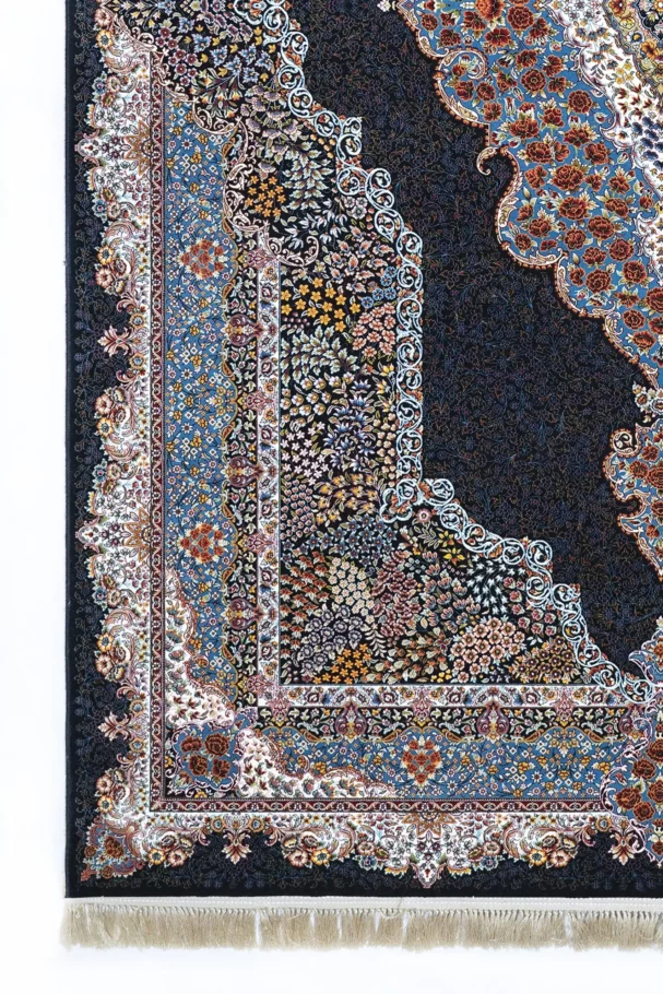 Carpets A beautiful, intricately designed carpet with a mix of patterns and colors, showcasing the art of carpeting