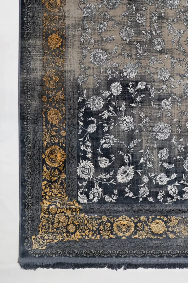 Carpets A beautiful, old, and worn-out carpet with a floral pattern