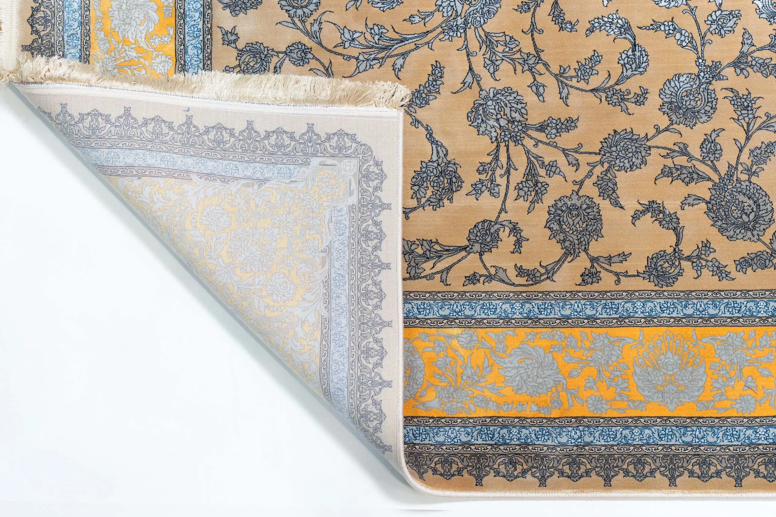 Carpets A beautiful, intricately designed carpet with a floral pattern, showcasing the art of carpeting