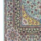 A beautiful, intricately designed carpet with a mix of traditional and modern patterns, featuring a rich, vibrant color