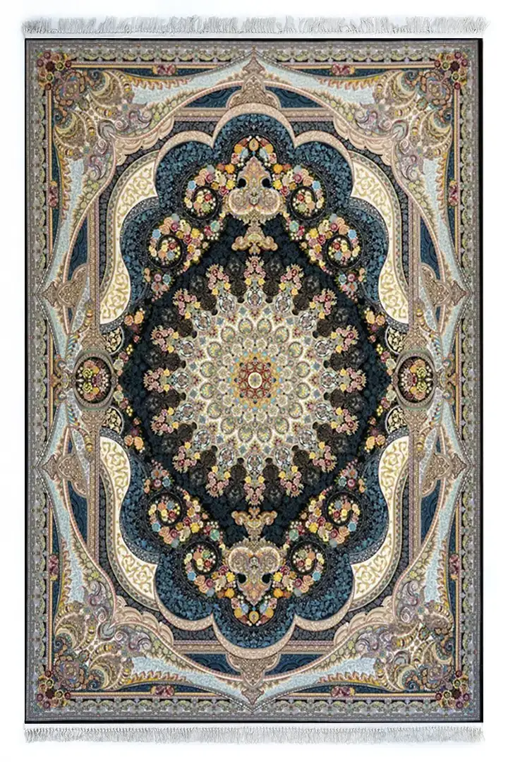 Carpets A stunning, intricately designed carpet with a rich, vibrant pattern, perfect for adding a touch of elegance to any