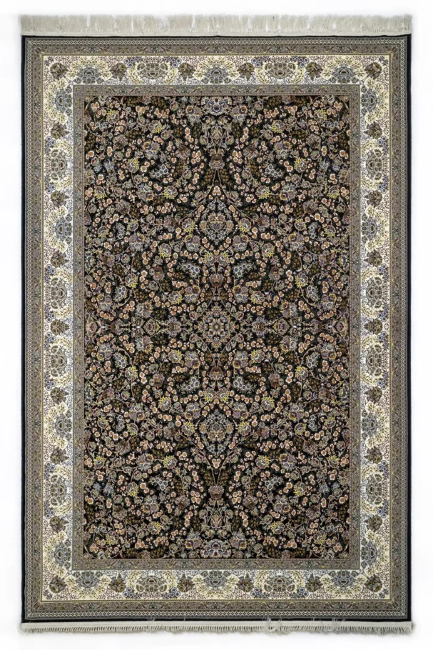 Carpets A beautiful, intricately designed carpet with a rich, dark background and intricate patterns