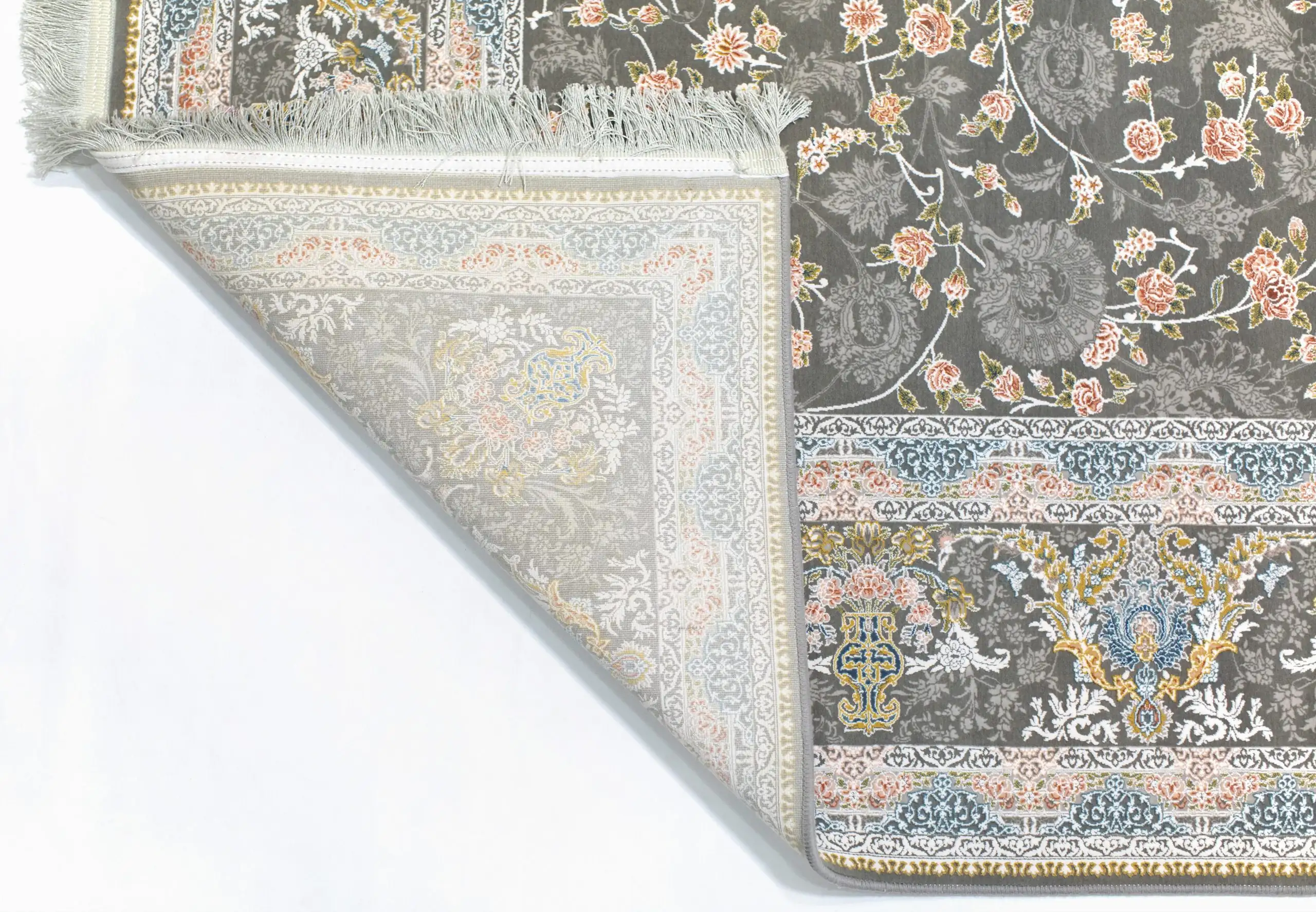 Carpets A beautiful, intricately designed carpet with a floral pattern, showcasing the art of carpeting
