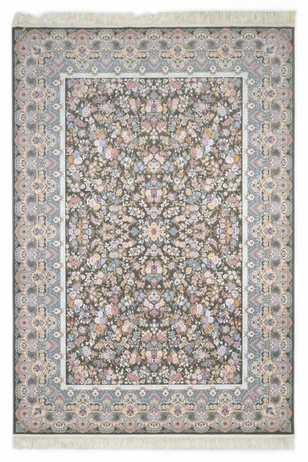 Carpets A rug with a floral pattern and a border