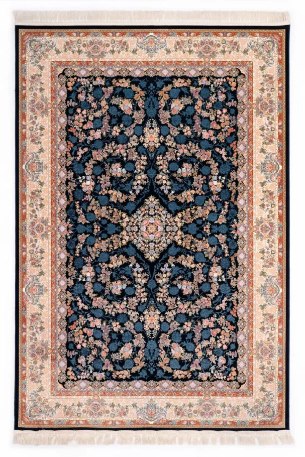 Carpets A beautiful, intricately designed carpet with a mix of blue, red, and gold