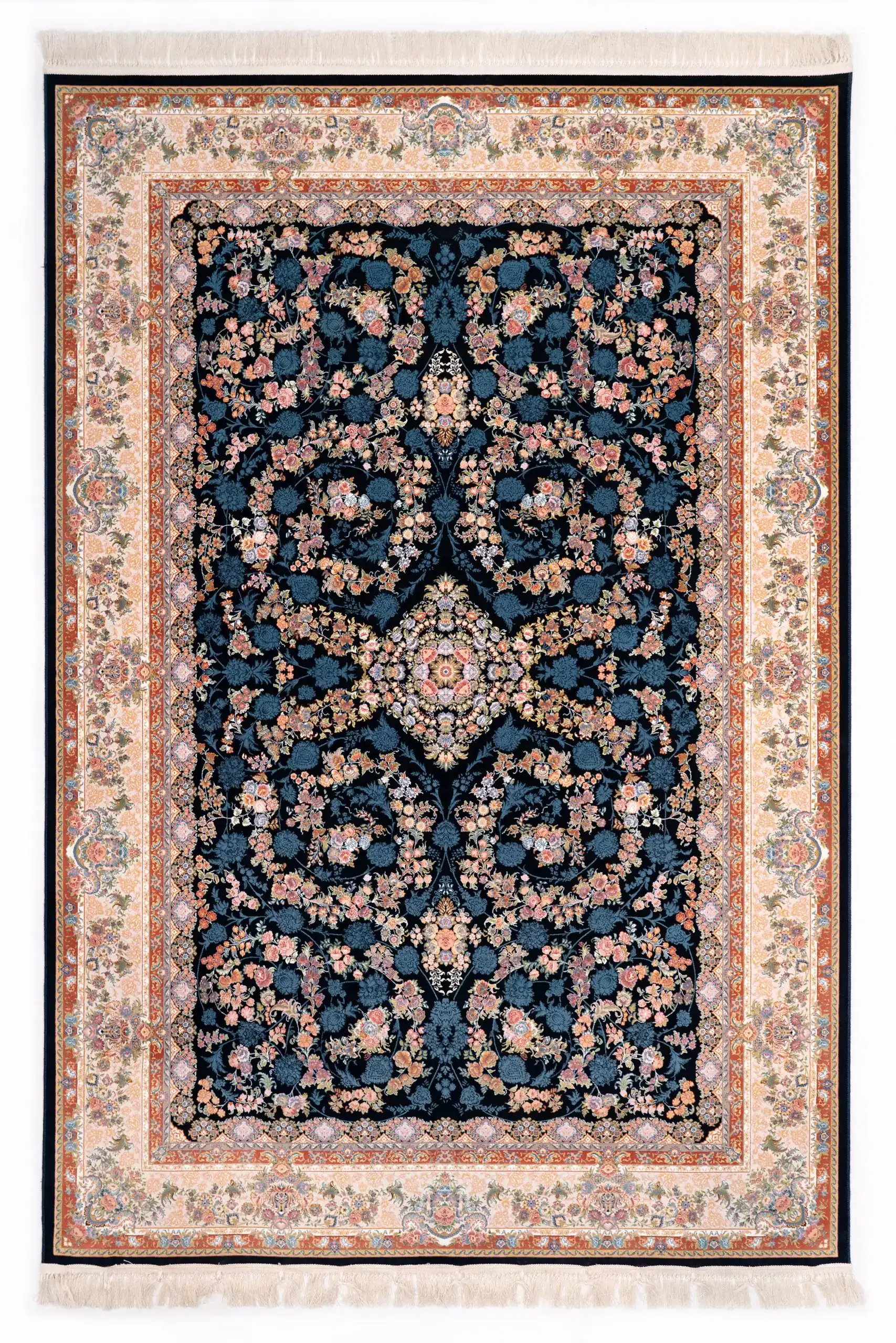Carpets A beautiful, intricately designed carpet with a mix of blue, red, and gold