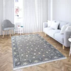 A beautifully designed carpet in a living room, adding warmth and style to the space, with a focus on Carpets
