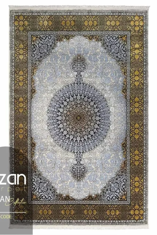 Carpets A stunning, intricately designed carpet with a central medallion and intricate patterns, perfect for adding a touch