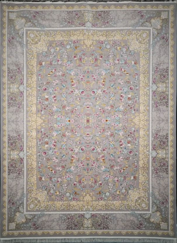 Carpets A beautiful, intricately designed carpet with a mix of flowers and patterns