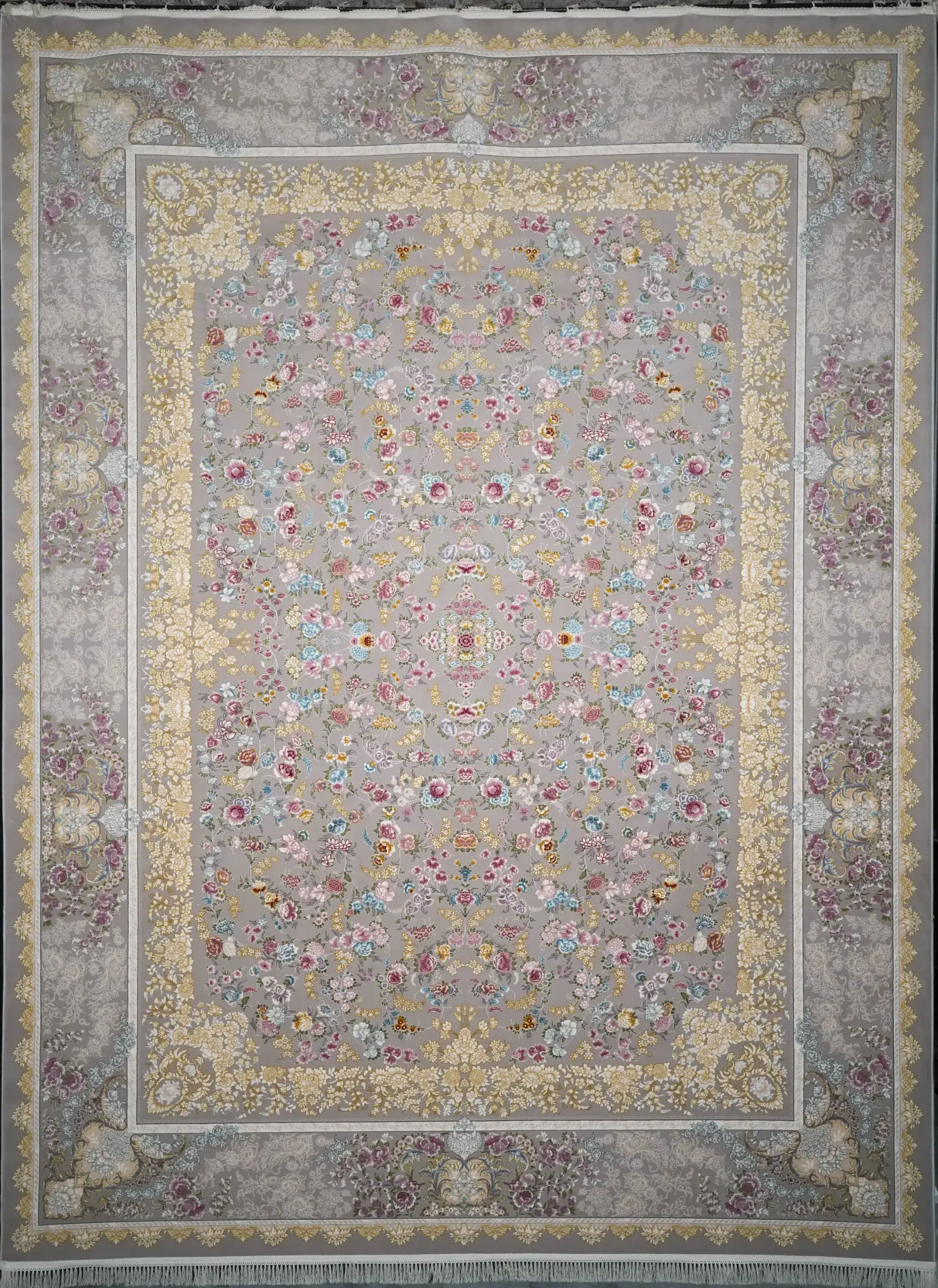 Carpets A beautiful, intricately designed carpet with a mix of flowers and patterns