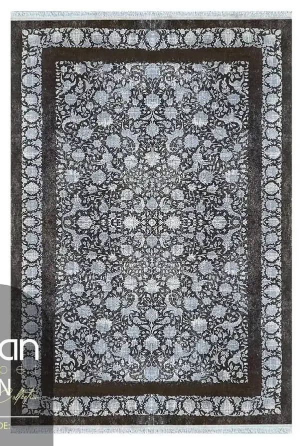 Carpets A beautiful, intricately designed rug with a mix of dark and light colors