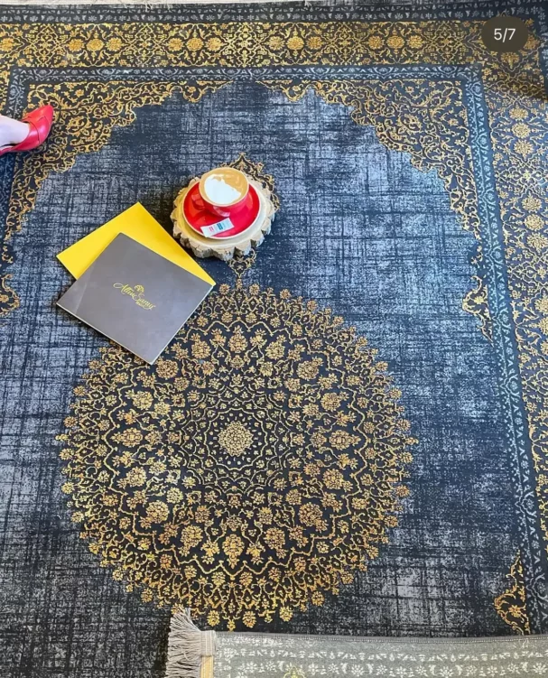Carpets A person's feet on a carpeted floor