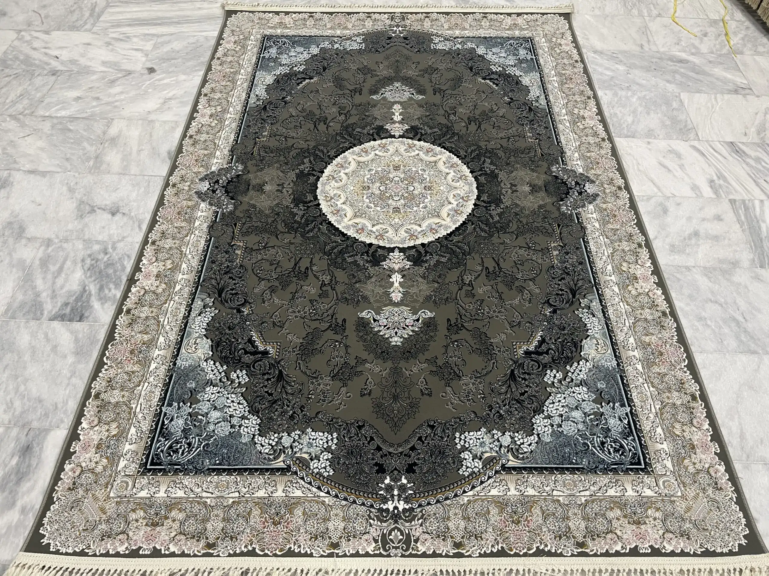 Schonher Collection, silver, a Persian qaleen carpet from Latif Carpet