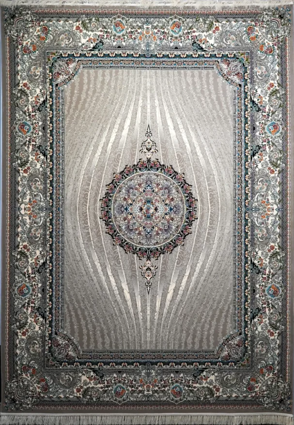 Carpets A large, intricately patterned rug with a central medallion and a border of similar design