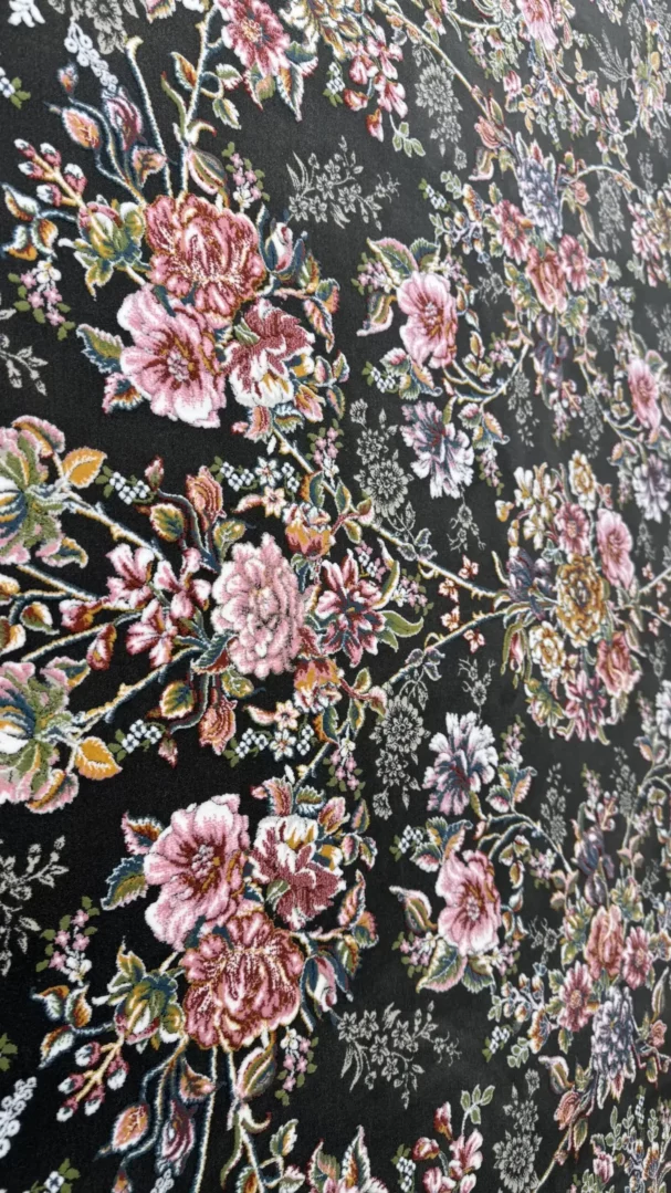 Carpets A close-up of a carpet with a floral pattern